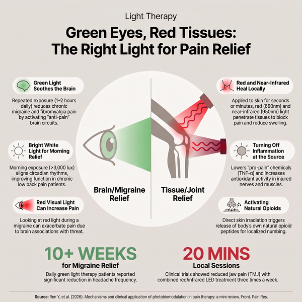Red light therapy and green light for pain relief, Norway