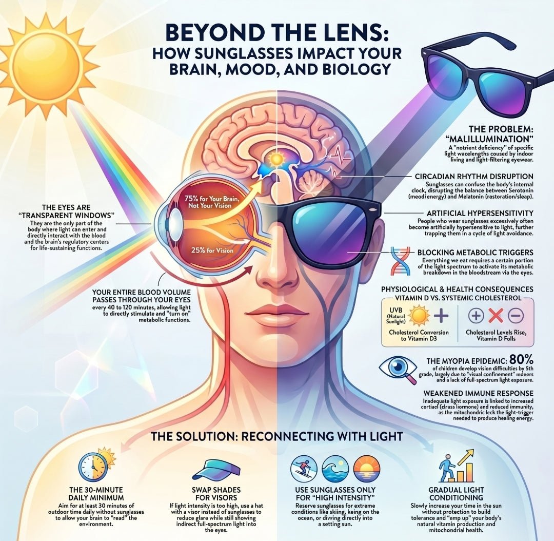 Person without sunglasses receiving morning sunlight on a Norwegian May morning for circadian health
