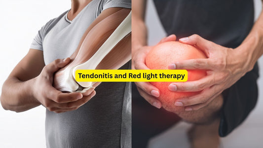  Red light therapy panel treating Achilles tendonitis at home in Norway 