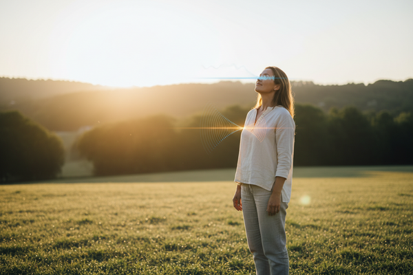Person outside in morning sunlight within first hour of waking, cortisol awakening response and melanopsin activation