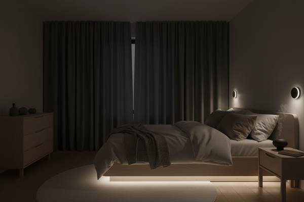 ark, cool Norwegian bedroom with blackout curtains and no LED lights, a better choice than a sleep mask