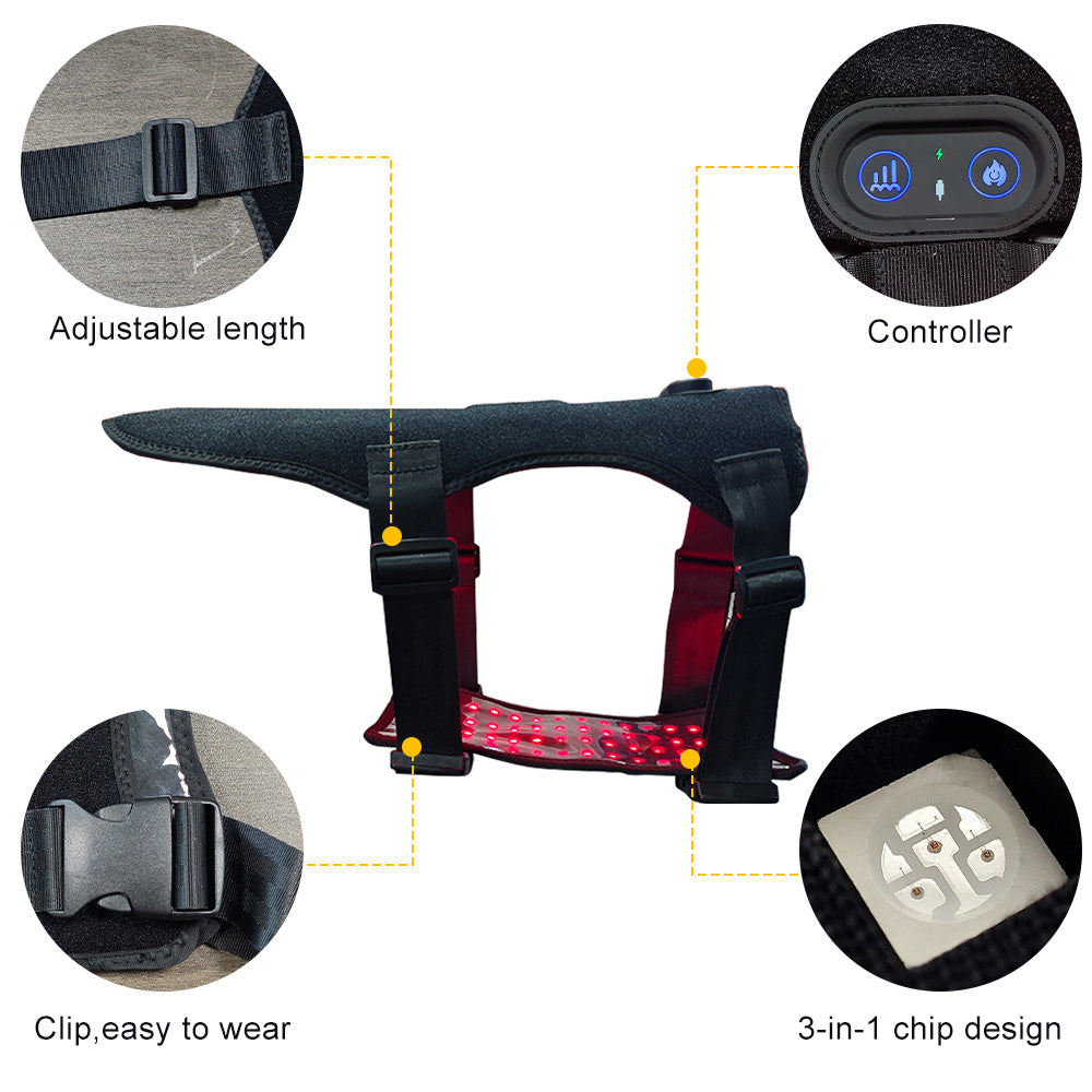 PawWave Duo wireless red light therapy back pad and chest pad for dogs