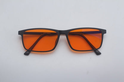 Blue Light Blocking Glasses for Sleep | AfterDark Titanium – Amber & Red