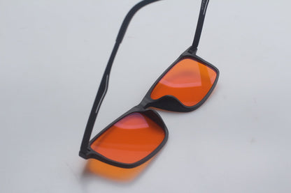 Blue Light Blocking Glasses for Sleep | AfterDark Titanium – Amber & Red